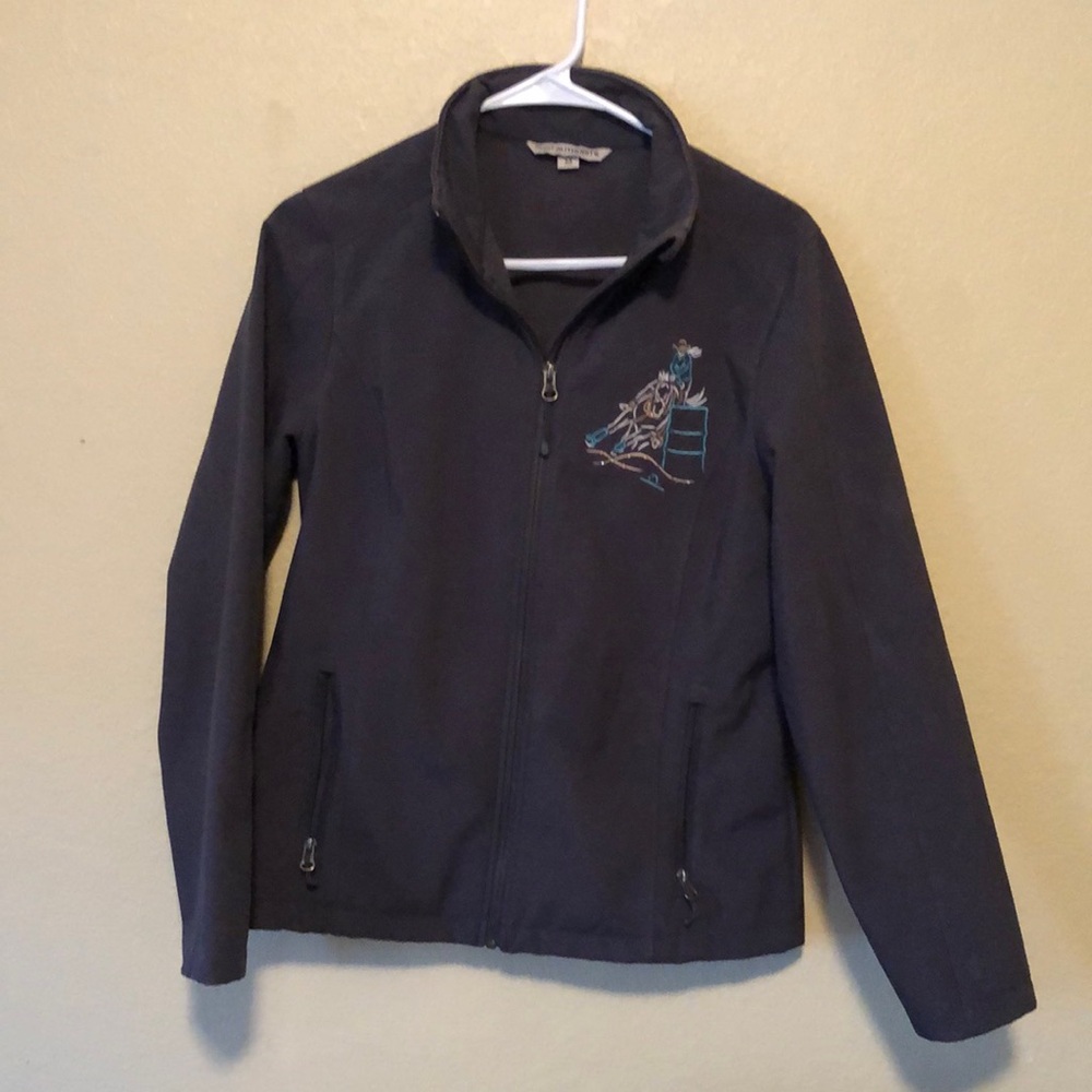 Women’s Dark Grey Barrel racing Embroidered light jacket